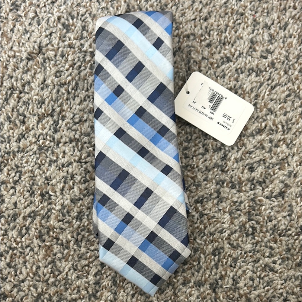 Men's Blue Plaid Tie